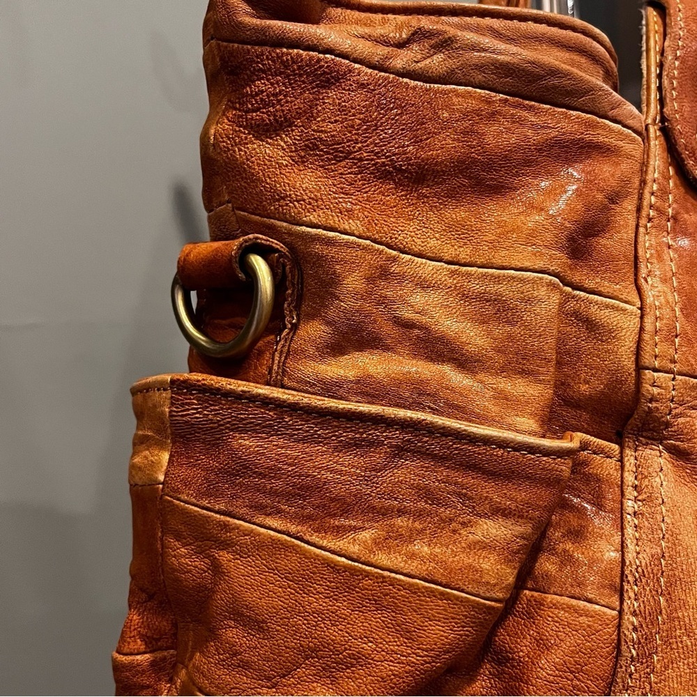 🥑Patchwork Leather Hobo Bag | Brown | Soft Handle & Pockets - Picture 3 of 8